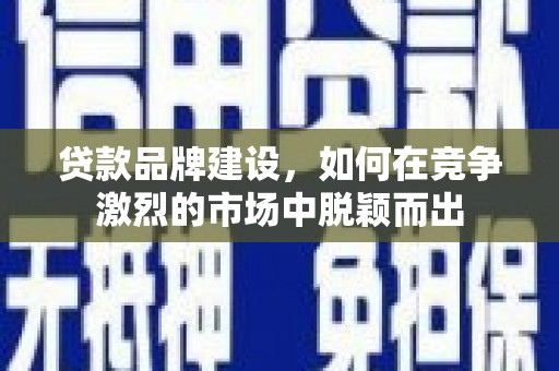 沙湾贷款品牌建设，如何在竞争激烈的市场中脱颖而出