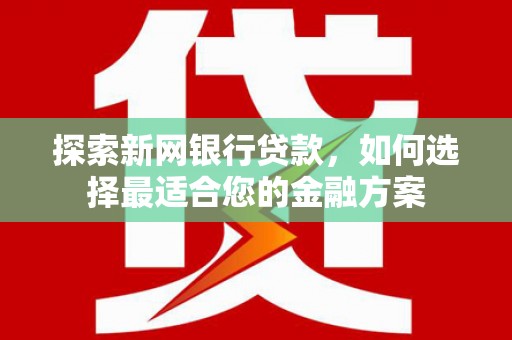 驻马店探索新网银行贷款，如何选择最适合您的金融方案