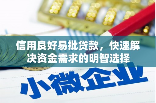 普格信用良好易批贷款，快速解决资金需求的明智选择