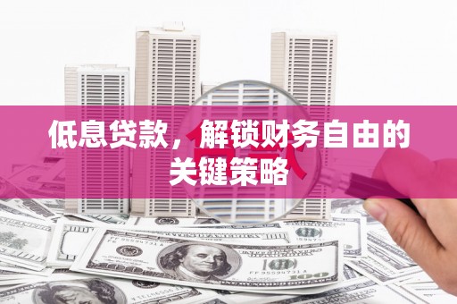 甘孜低息贷款，解锁财务自由的关键策略