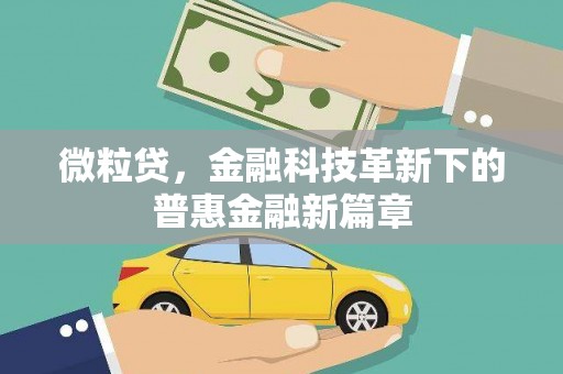 皋兰微粒贷，金融科技革新下的普惠金融新篇章