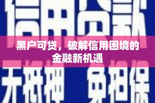 天峨黑户可贷，破解信用困境的金融新机遇