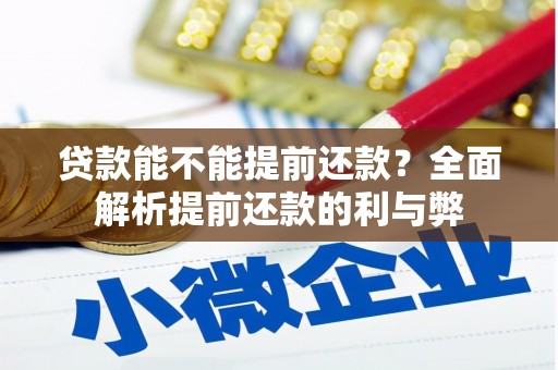 永靖贷款能不能提前还款？全面解析提前还款的利与弊