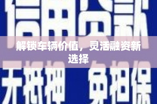 宣汉解锁车辆价值，灵活融资新选择