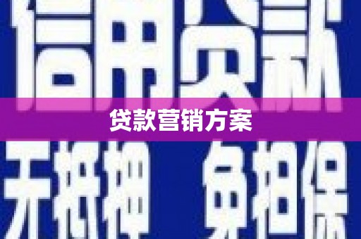 增城贷款营销方案